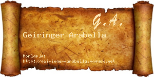 Geiringer Arabella névjegykártya